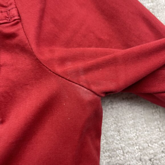 Y2K Guess Denim Jacket Wom M Cherry Red Button Up Jean Trucker Biker Retro - Picture 7 of 11